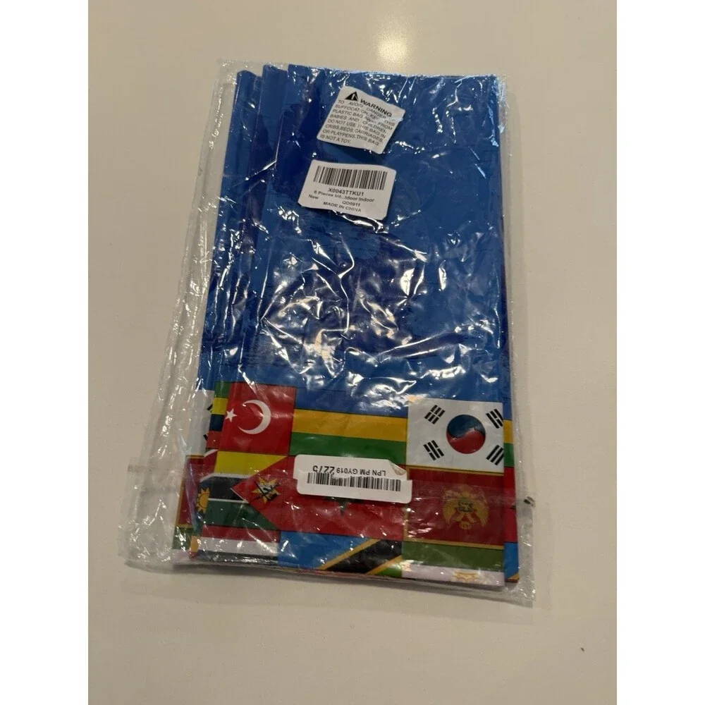 3 Pieces International Flag Tablecover World Flag Party Tablecloth Decorations